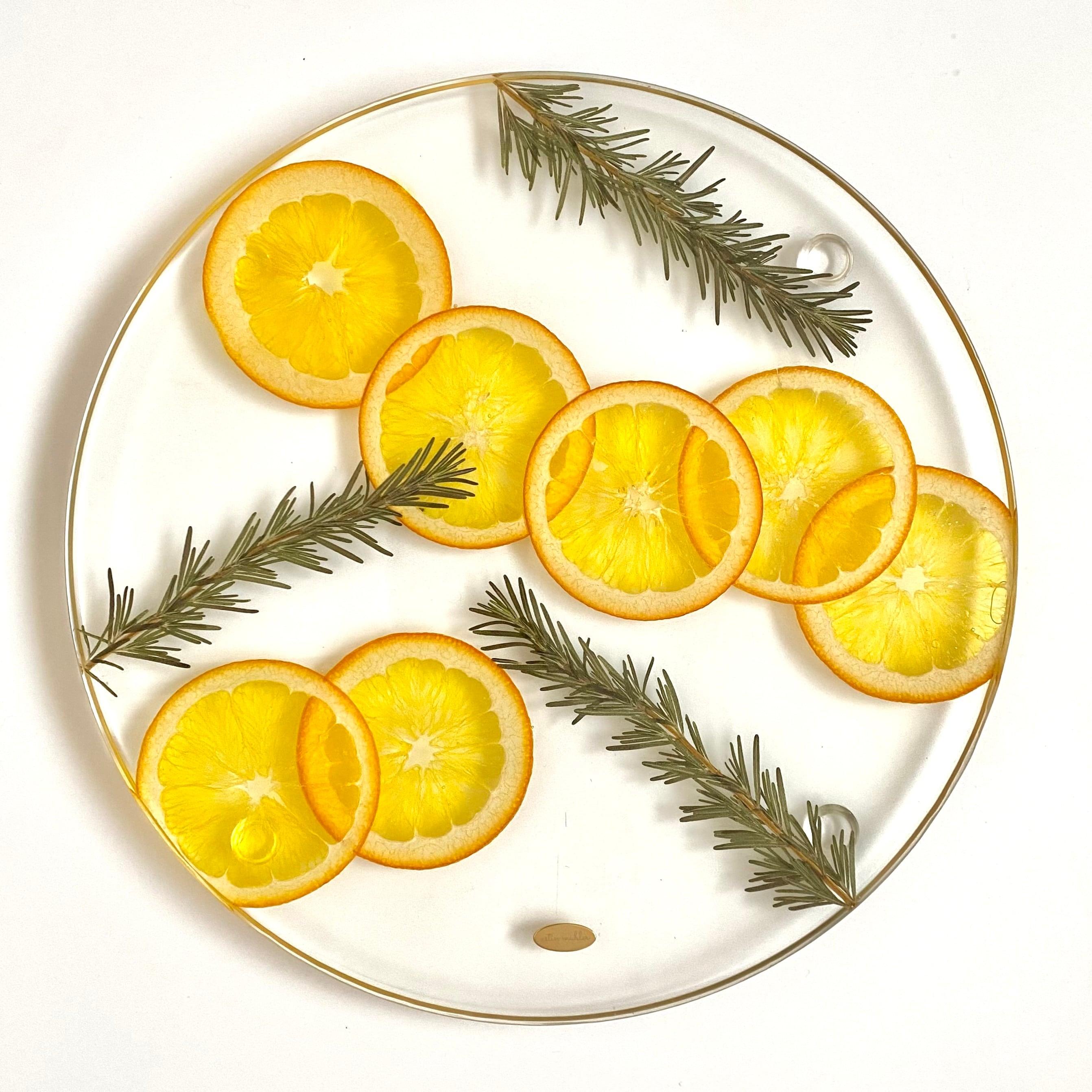 【Lサイズ】オレンジ&ローズマリーのお皿1枚目の画像